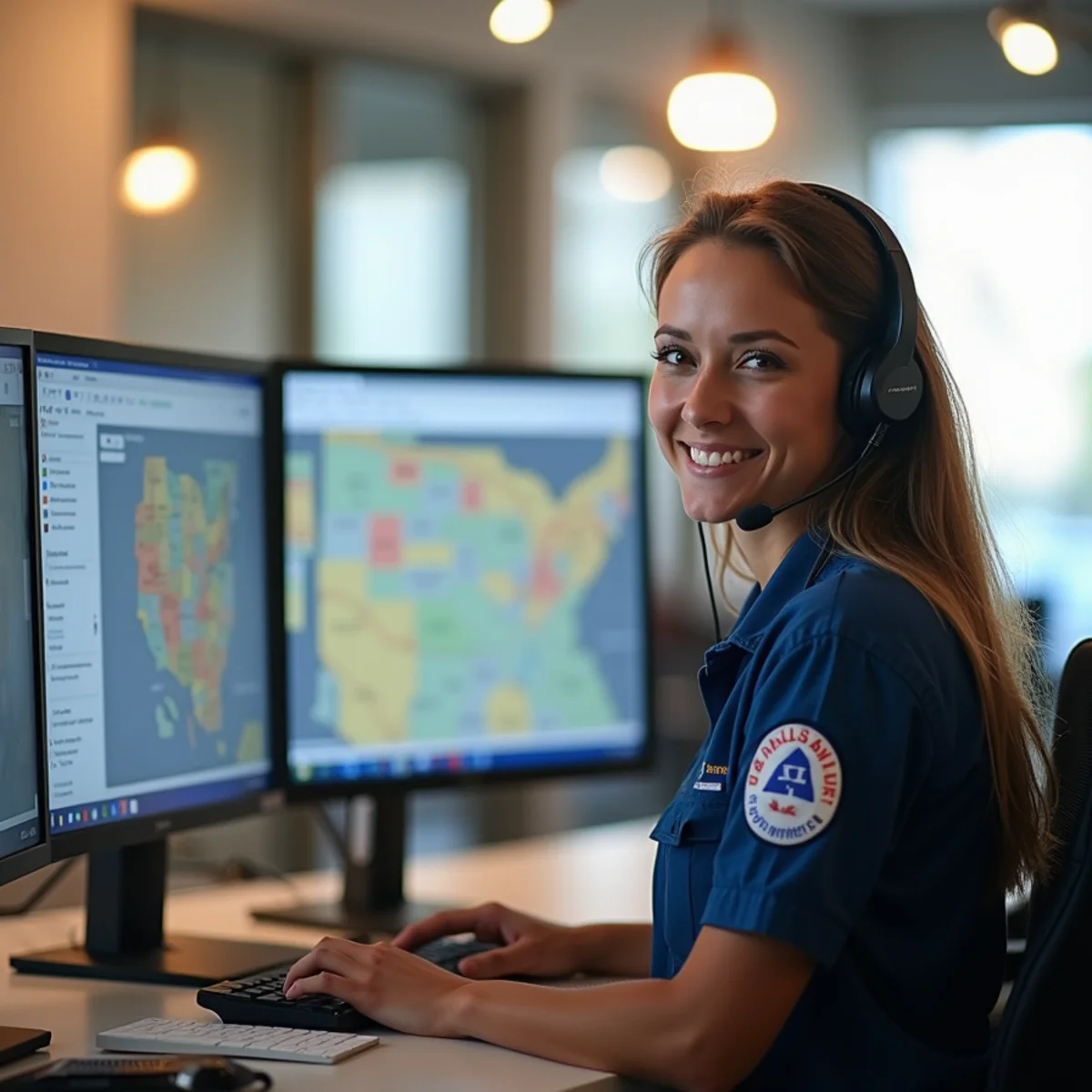 Customer service coordinator answering emergency plumbing calls at Englewood CO dispatch center